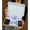 Набір жіночих шкарпеток 36-39 8 пар зі смішними написами в подарній коробці чорно-білі